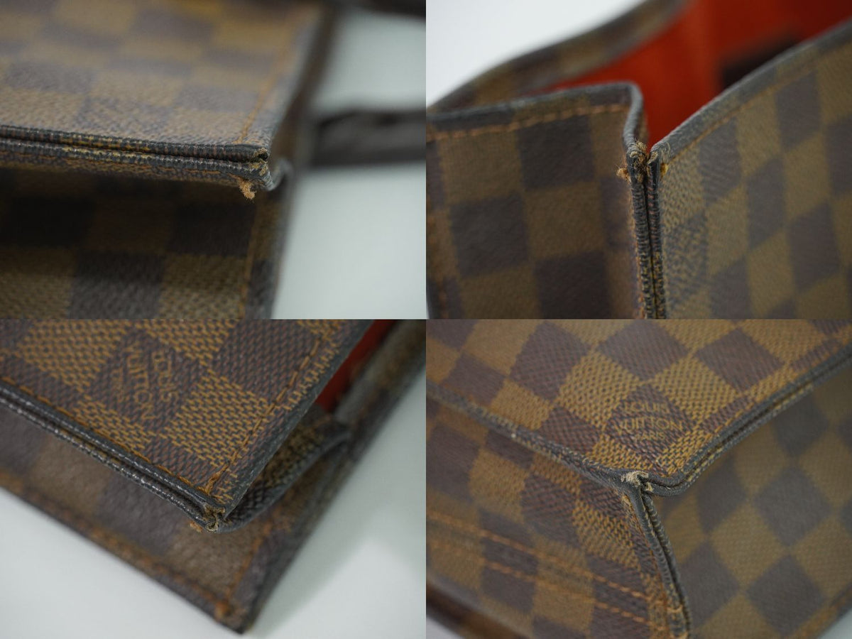 Louis Vuitton LV Sac Plat Damier Ebene Tote Bag Brown — view 7