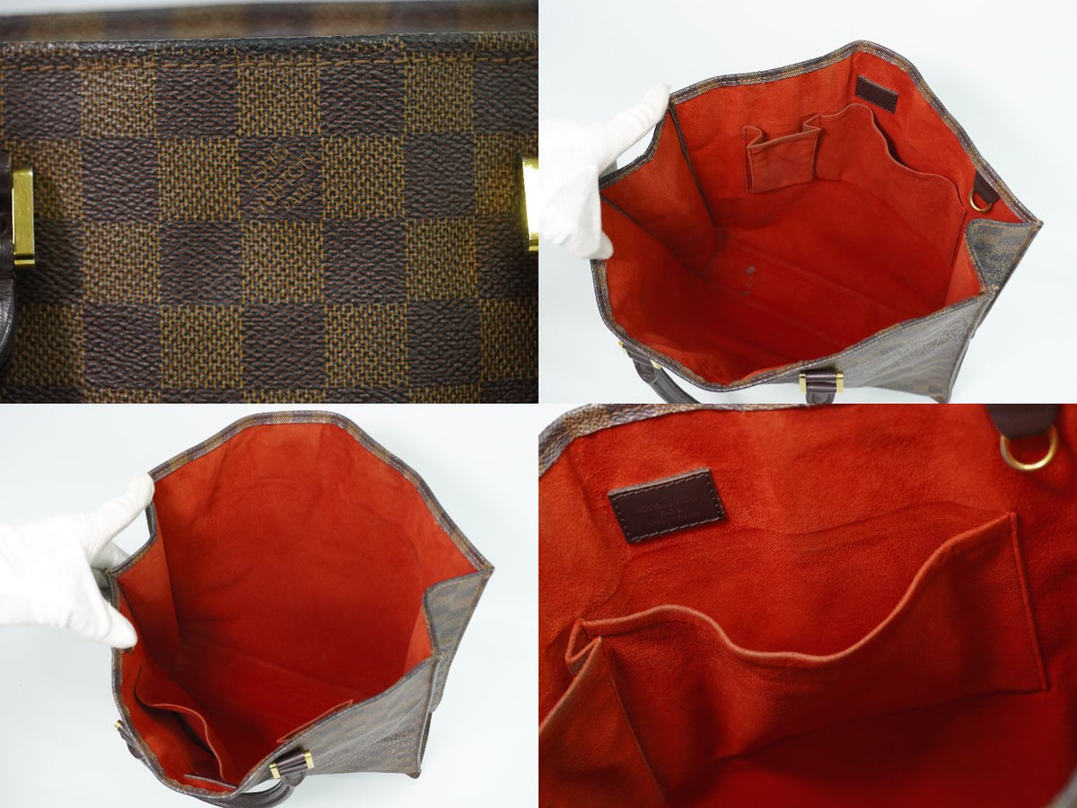 Louis Vuitton LV Sac Plat Damier Ebene Tote Bag Brown — view 8