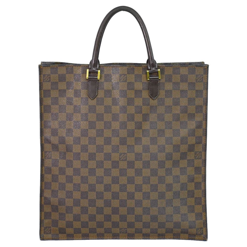 Louis Vuitton LV Sac Plat Damier Ebene Tote Bag Brown