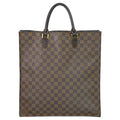 Louis Vuitton LV Sac Plat Damier Ebene Tote Bag Brown