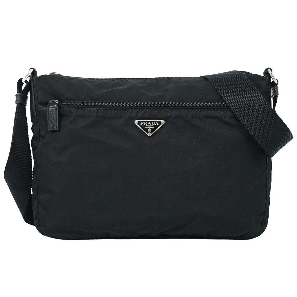 Prada Nylon Shoulder Bag Pochette Black