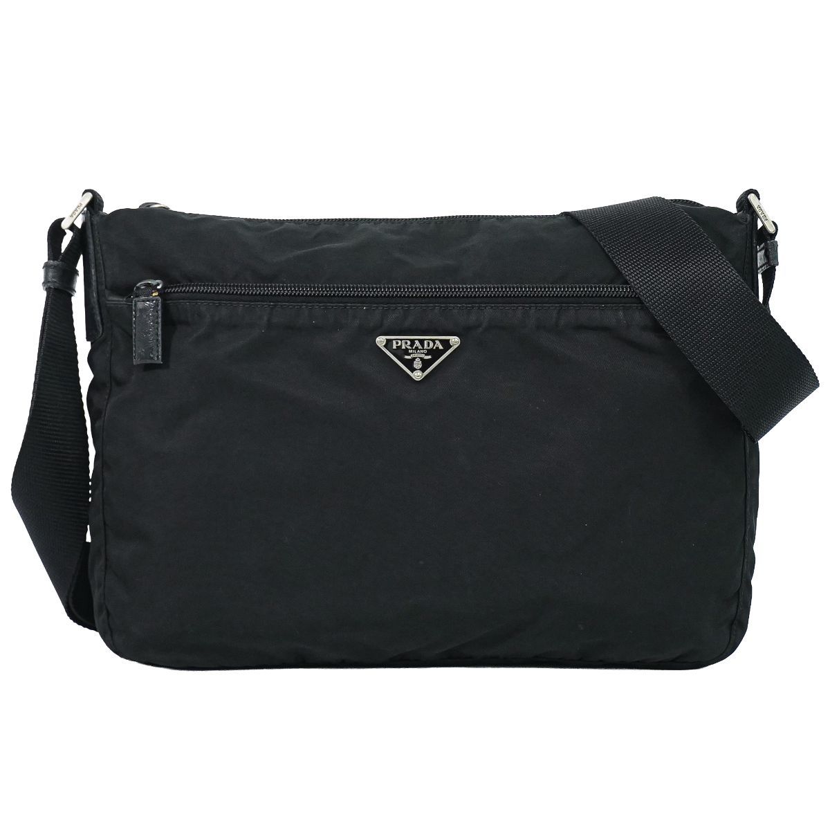 Prada Nylon Shoulder Bag Pochette Black