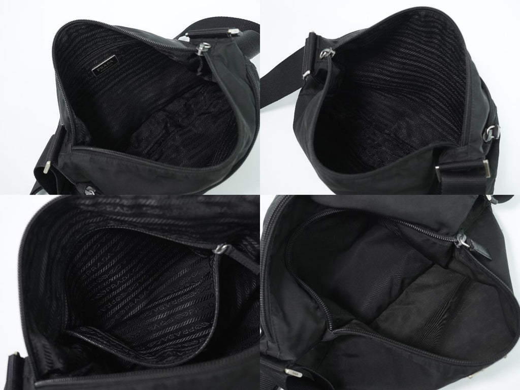 Prada Nylon Shoulder Bag Pochette Black — view 8