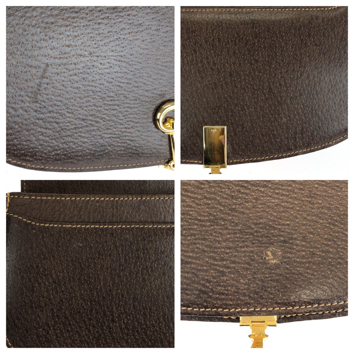 Gucci Vintage Gucci Horsebit Brown Gold Leather Shoulder Bag — view 6