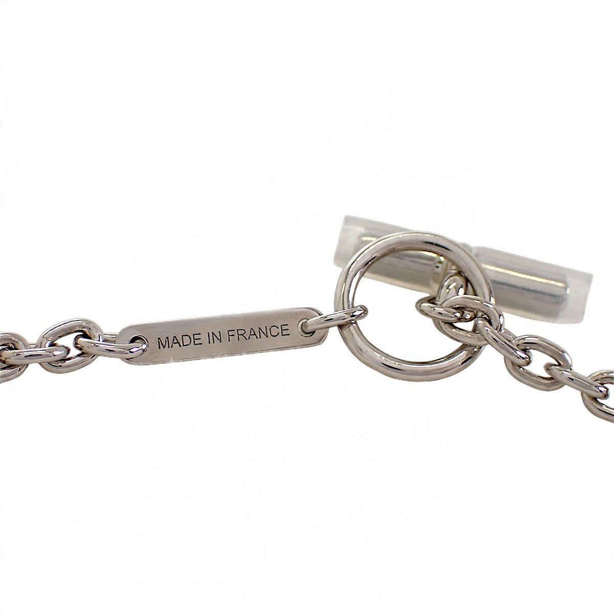 Hermes Carrousel Necklace Metal Buffalo Horn Silver Red — view 8