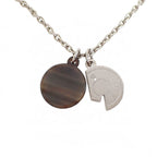 Hermes Carrousel Necklace Metal Buffalo Horn Silver Red — view 6