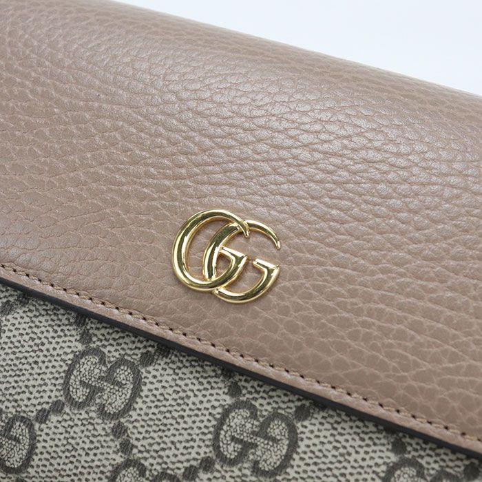 Gucci Bicolor Continental Wallet Double G Bifold GG Supreme — view 6