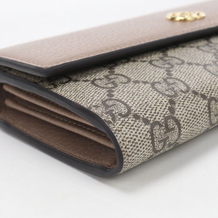 Gucci Bicolor Continental Wallet Double G Bifold GG Supreme — view 5