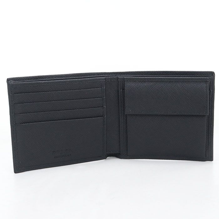 Prada Leather Wallet Saffiano with Coin Purse Bifold Calfskin — view 3