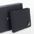 Prada Leather Wallet Saffiano with Coin Purse Bifold Calfskin