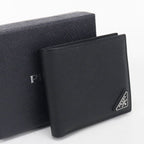 Prada Leather Wallet Saffiano with Coin Purse Bifold Calfskin