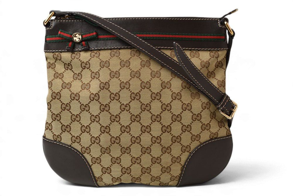 Gucci Shoulder Bag Sherry Line Web Ribbon GG Brown Beige Red Green