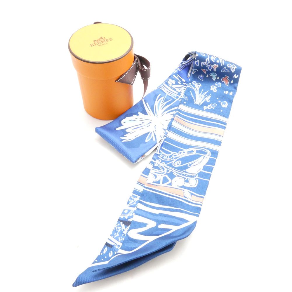 Hermes Twilly Scarf Silk Rayures D'ete Dete