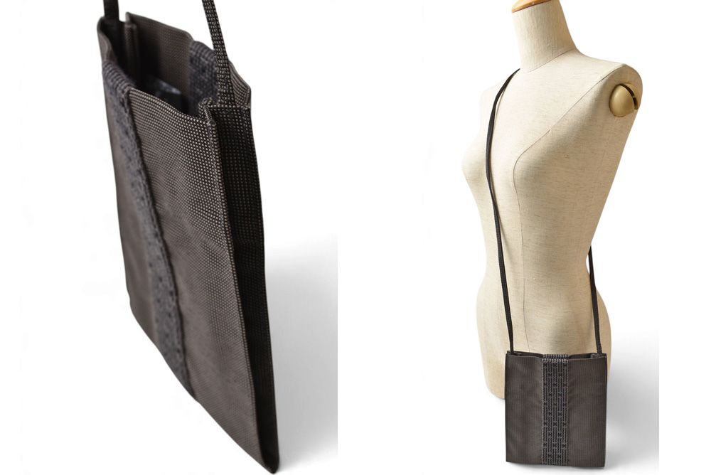 Hermes Shoulder Bag Herline Pochette Crossbody Canvas Gray — view 2