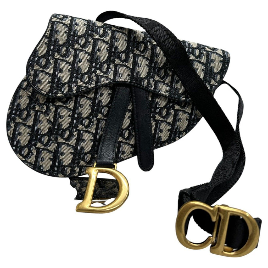 Dior Saddle Navy Gold S ZQ Shoulder Bag