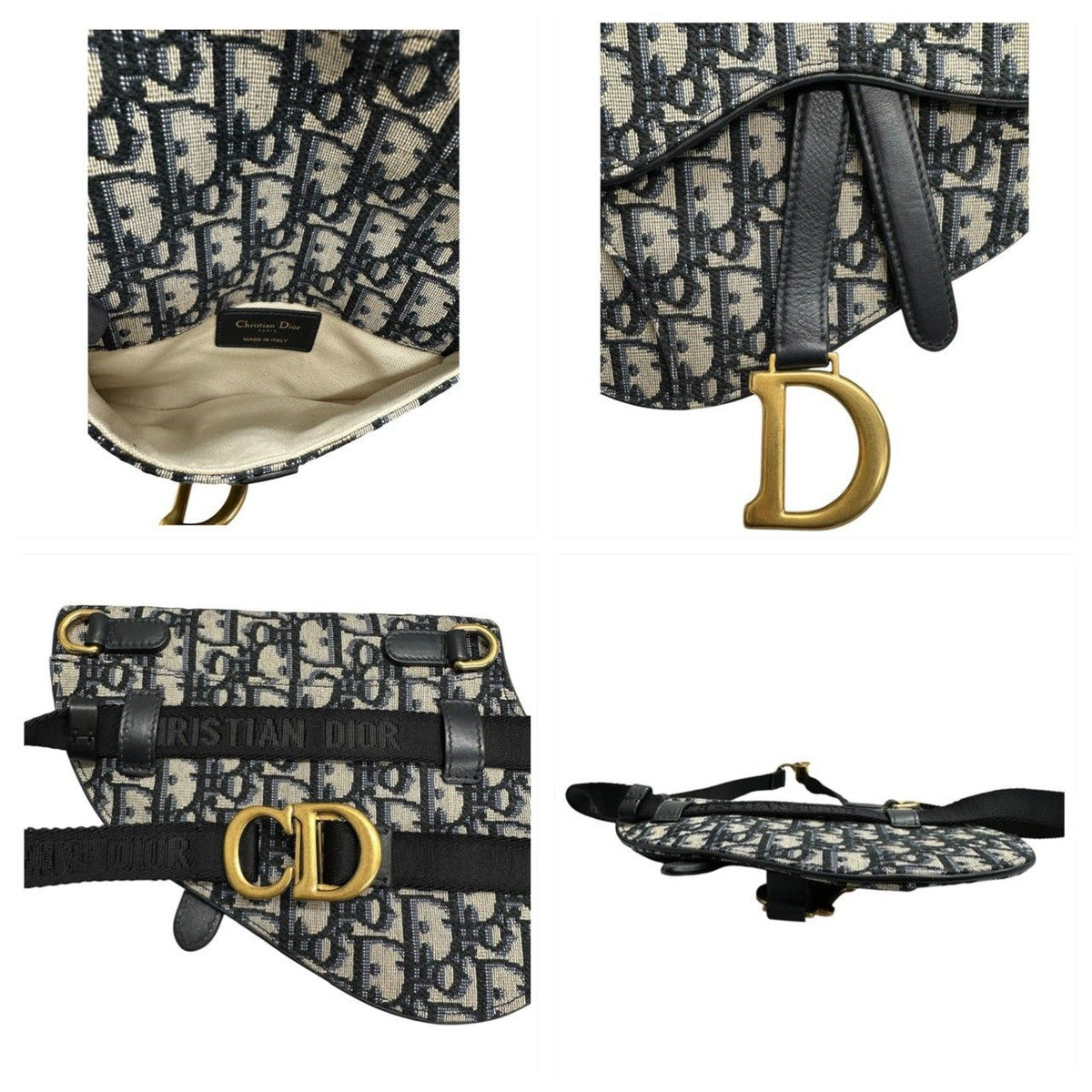 Dior Saddle Navy Gold S ZQ Shoulder Bag — view 5
