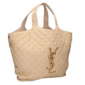 Saint Laurent Paris Icare Maxi YSL Logo Quilted Suede Tote Bag