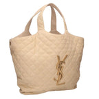 Saint Laurent Paris Icare Maxi YSL Logo Quilted Suede Tote Bag