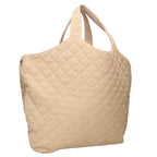 Saint Laurent Paris Icare Maxi YSL Logo Quilted Suede Tote Bag — view 2