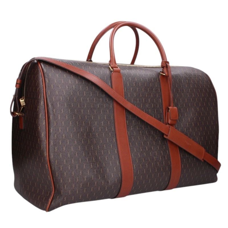 Saint Laurent Paris le Monogram Logo All Over Print 2-Way Boston Bag