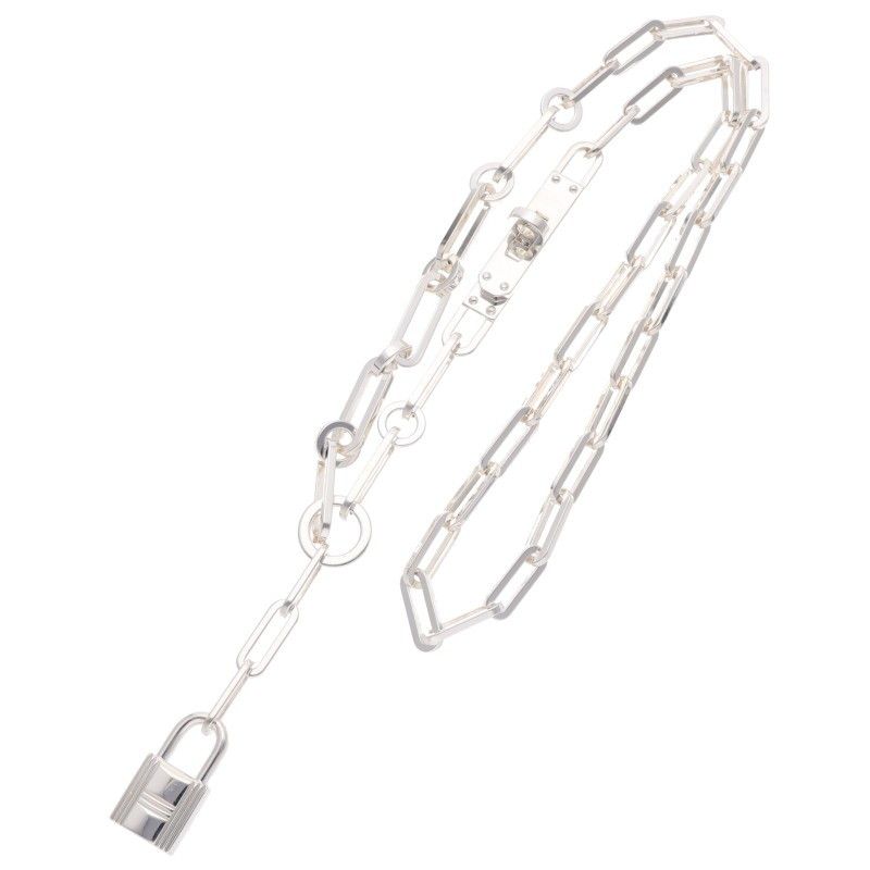 Hermes Kelly Chaine Silver Necklace 49 — view 2