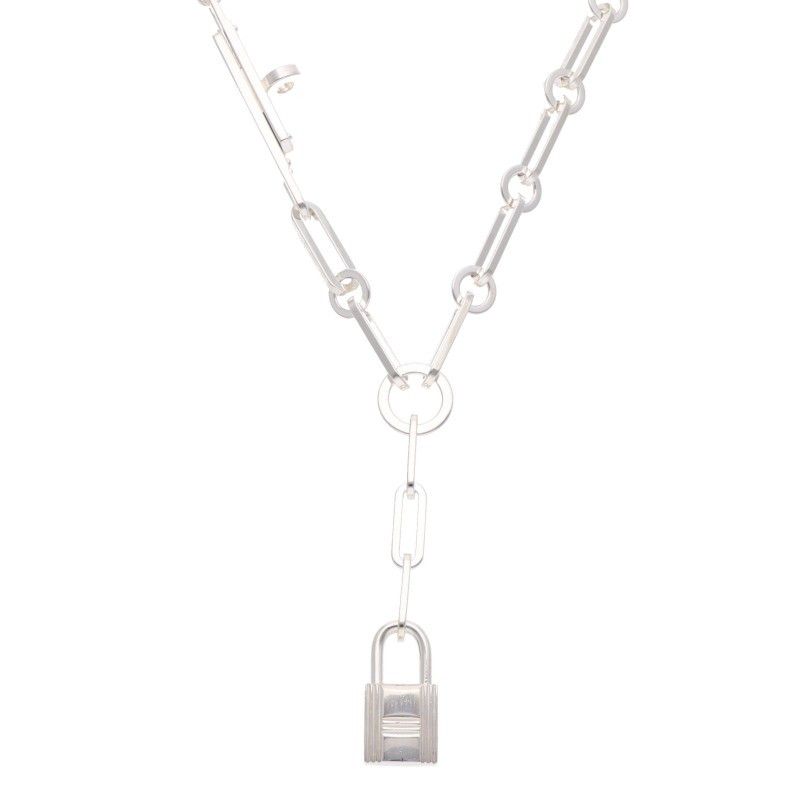 Hermes Kelly Chaine Silver Necklace 49 — view 3