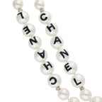 Chanel CC Logo Stone Embellished Pearl Choker Necklace — view 4
