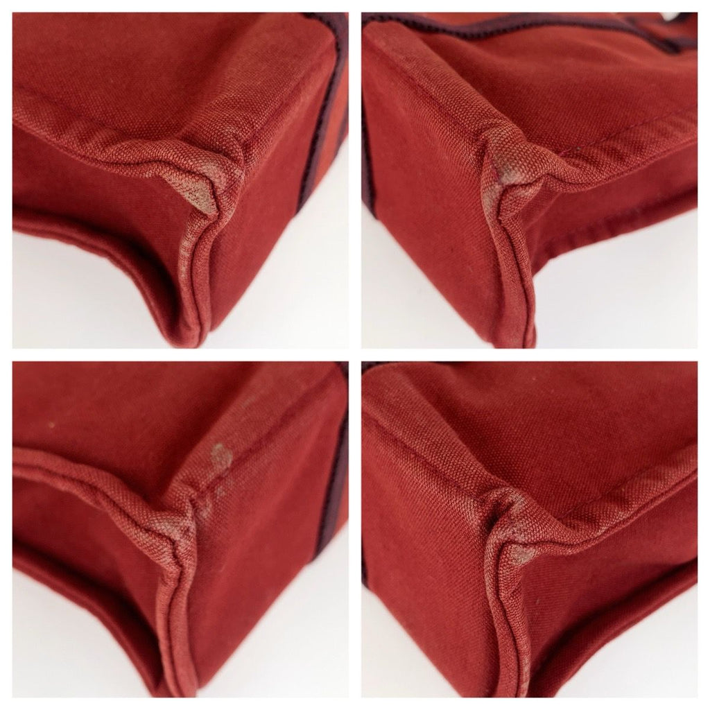 Hermes Fourre Tout PM Wine Red Bordeaux Canvas Tote Bag — view 3
