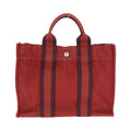 Hermes Fourre Tout PM Wine Red Bordeaux Canvas Tote Bag
