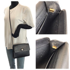 Dior Vintage Black Silver Leather Shoulder Bag — view 7