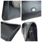 Dior Vintage Black Silver Leather Shoulder Bag — view 5