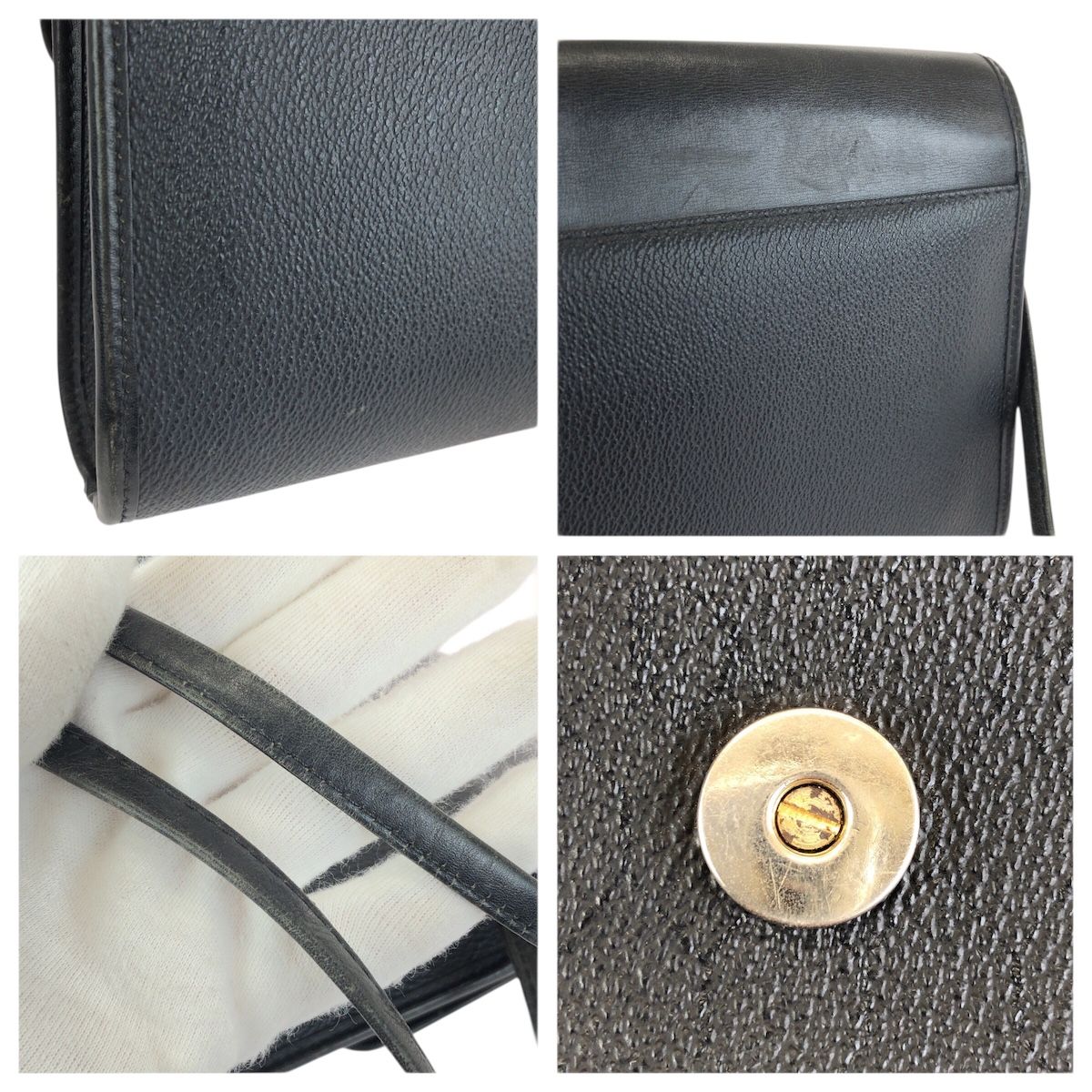 Dior Vintage Black Silver Leather Shoulder Bag — view 6