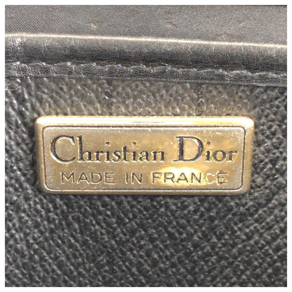 Dior Vintage Black Silver Leather Shoulder Bag — view 4