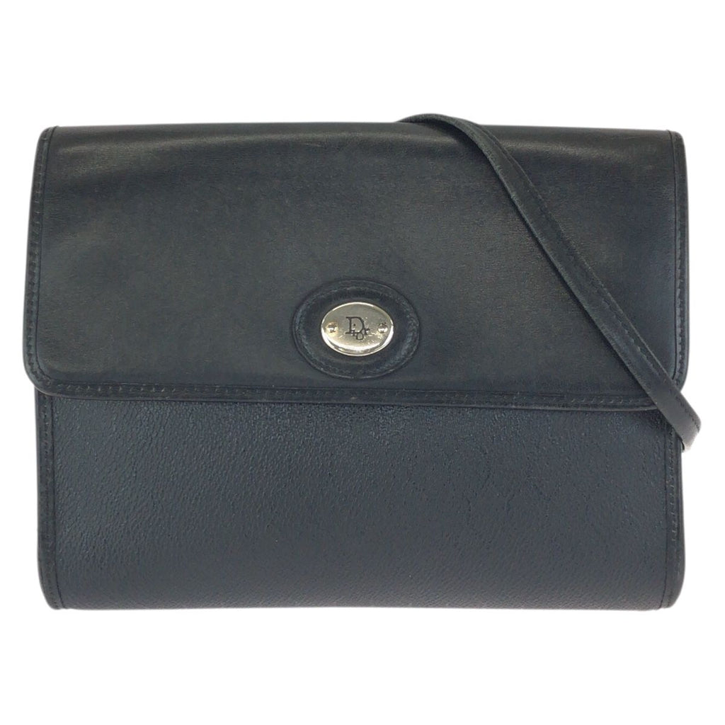 Dior Vintage Black Silver Leather Shoulder Bag