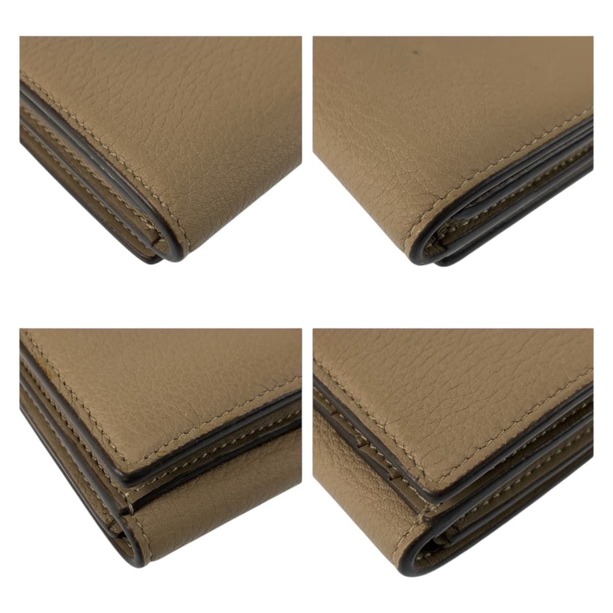 Fendi Selleria Peekaboo Beige Silver Leather Fold Wallet Compact — view 8