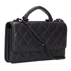 Chanel Trendy CC So Black Quilted Chain Wallet Shoulder Bag