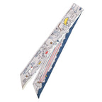 Hermes Twilly Parisian Dog Print Silk Scarf