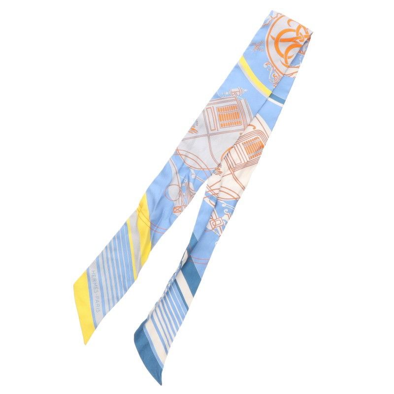 Hermes Twilly Ex-Libris All Over Print Silk Scarf
