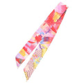 Hermes Twilly All Over Mrable Print Silk Scarf