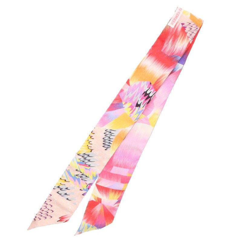 Hermes Twilly All Over Mrable Print Silk Scarf — view 2