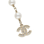 Chanel Logo Stone Embellished Pearl Choker Necklace — view 4