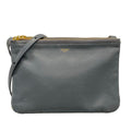 Celine Shoulder Bag Trio Dark Gray Leather