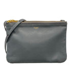 Celine Shoulder Bag Trio Dark Gray Leather