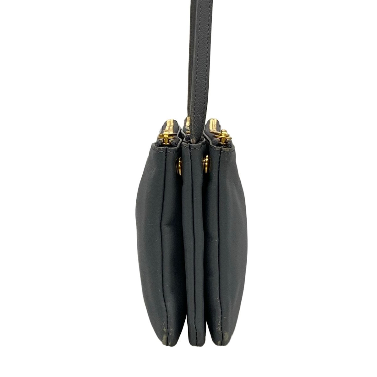 Celine Shoulder Bag Trio Dark Gray Leather — view 2