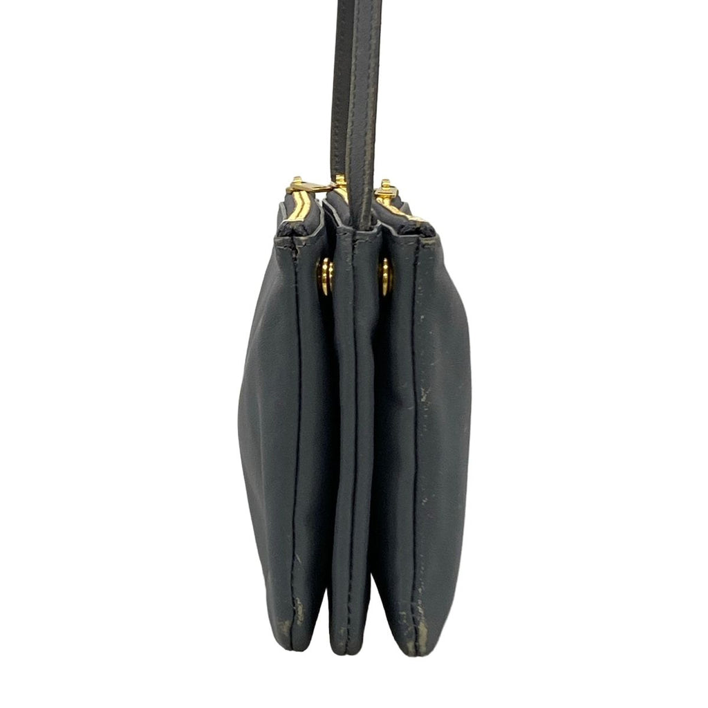 Celine Shoulder Bag Trio Dark Gray Leather — view 4