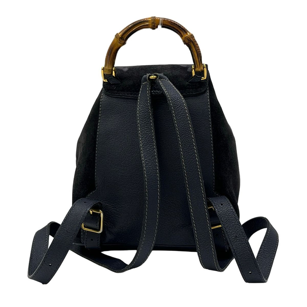 Gucci Backpack Bamboo Navy Leather — view 3