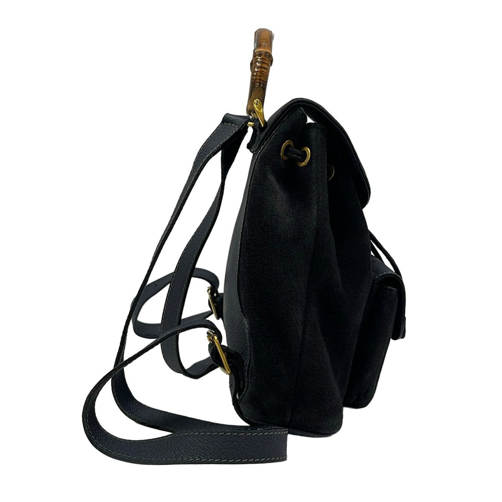 Gucci Backpack Bamboo Navy Leather — view 4
