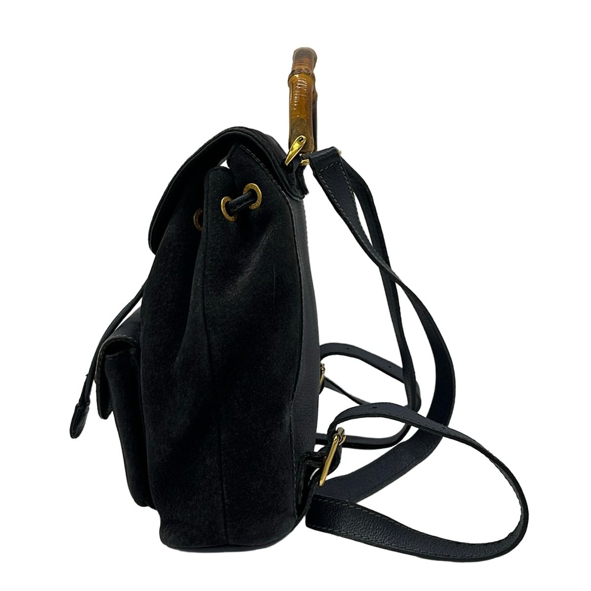 Gucci Backpack Bamboo Navy Leather — view 2