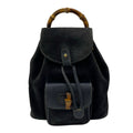 Gucci Backpack Bamboo Navy Leather