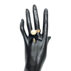 Chanel Pearl Velour Ribbon CC Logo Ring 07C — view 2